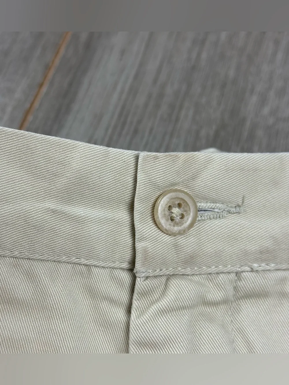 Polo Ralph Lauren Flat Front Chino pants 44x30 (tag 46Bx32) Spring Beige *stains